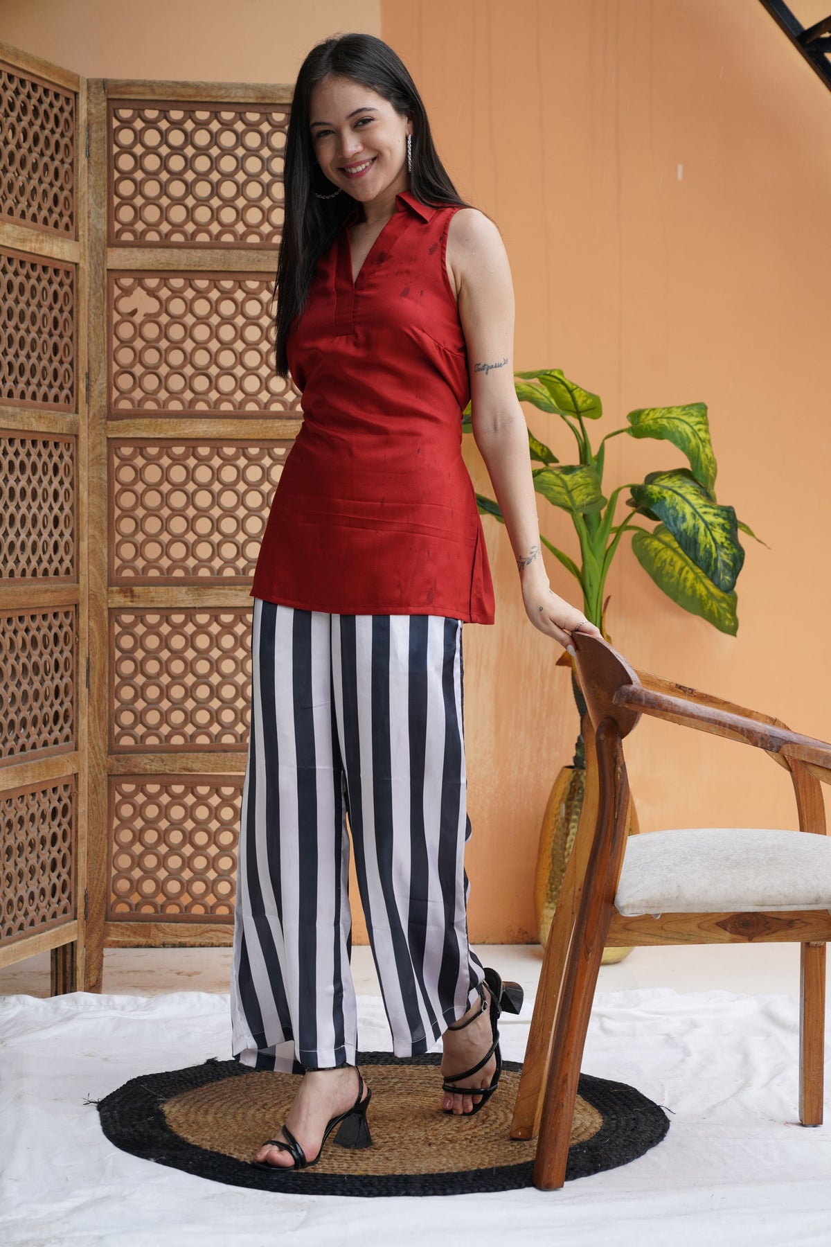 Striped Satin Pant