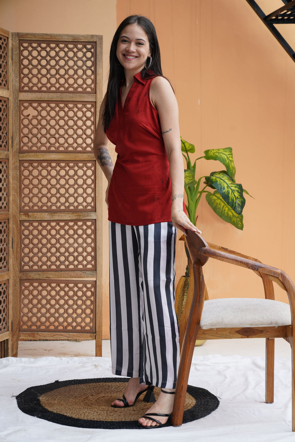 Striped Satin Pant